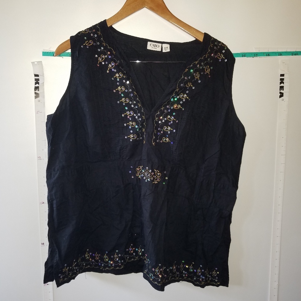 Cato Cotton Beaded Top